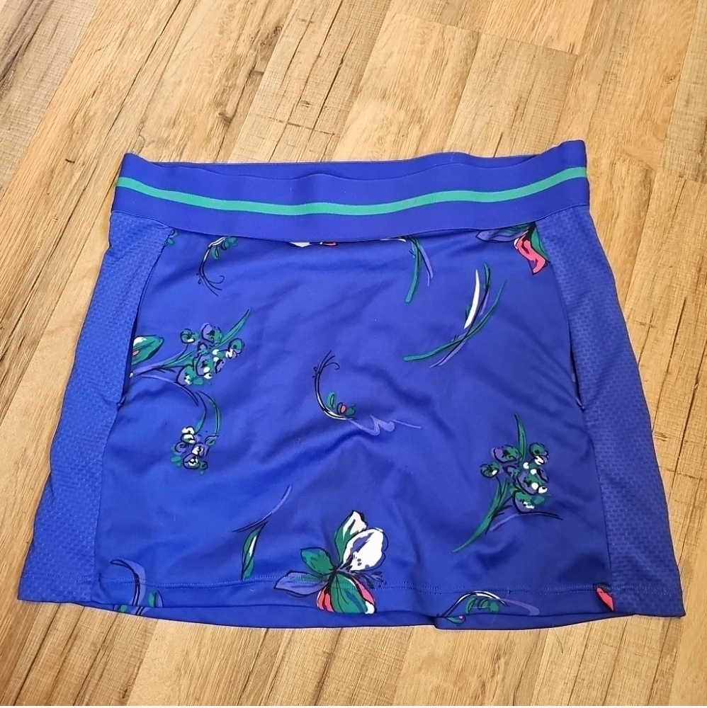 PGA Tour Womans Blue Floral Skort Size Large
